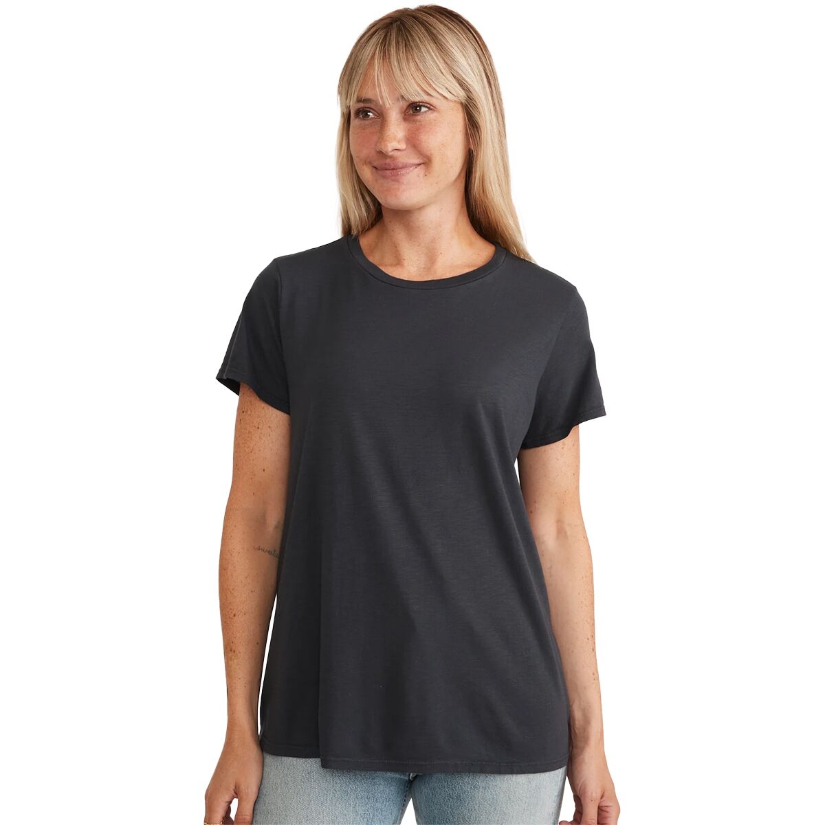 Image of Marine Layer Swing Crew T-Shirt - Women's Faded Black, L