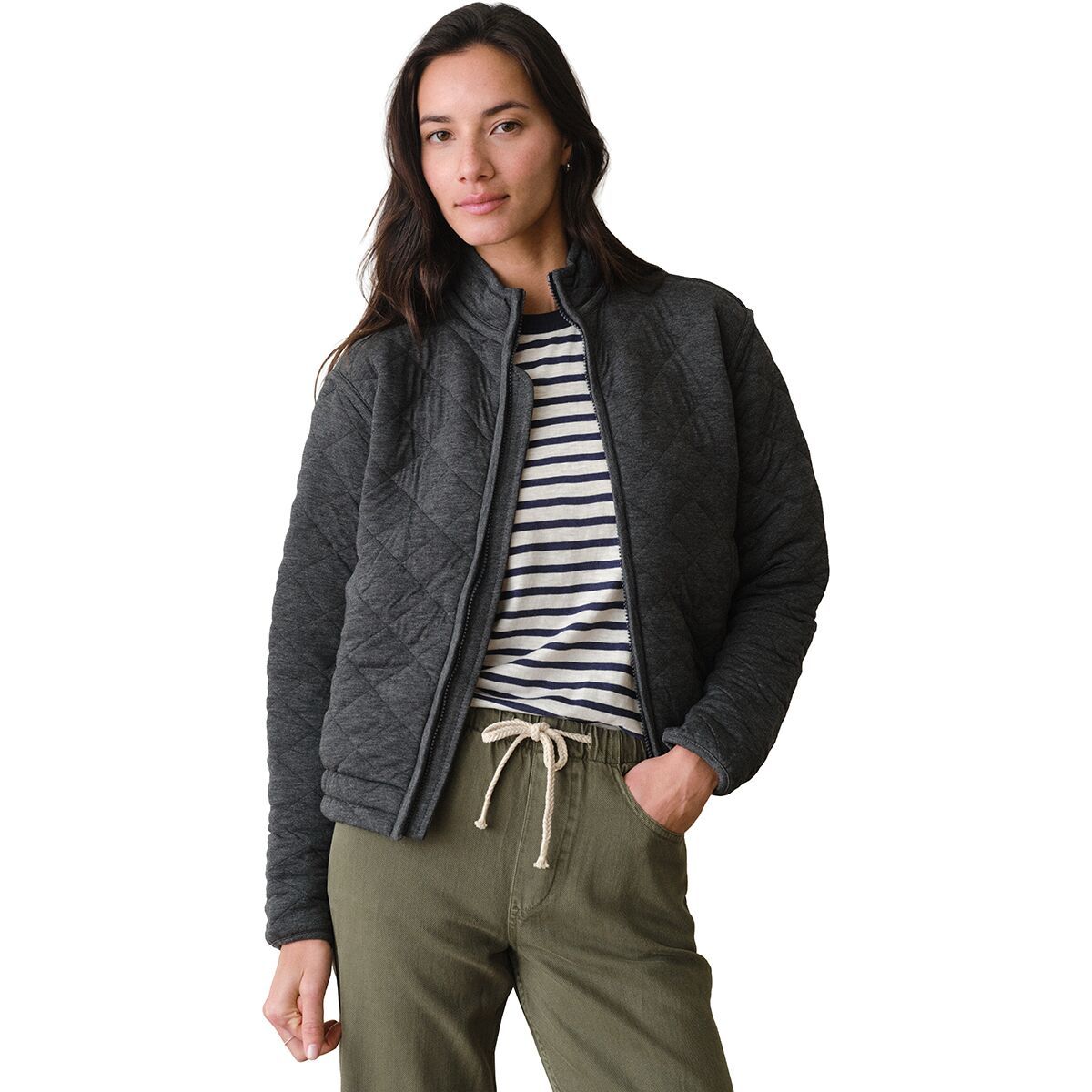 Image of Marine Layer Corbet Quilted Jacket - Women's Charcoal, L