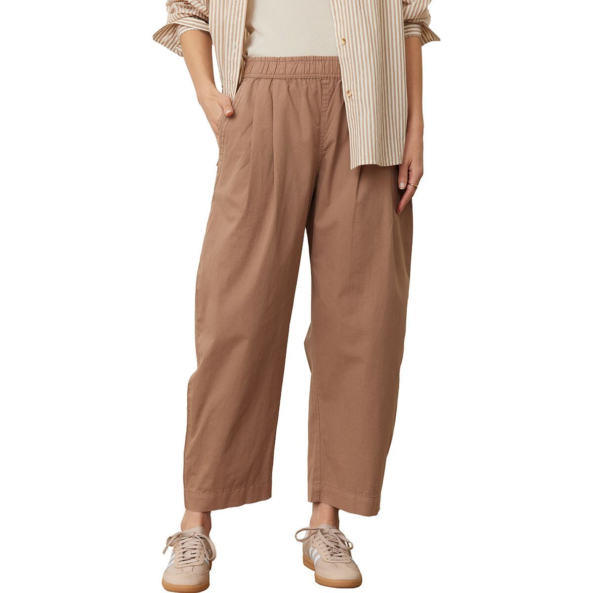 Marine Layer Barrel Leg Poplin Pant - Women's Portabella, M