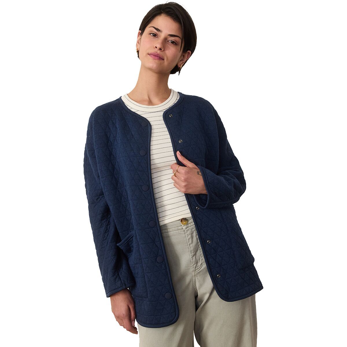 Image of Marine Layer Corbet Longline Jacket - Women's Indigo Heather, S