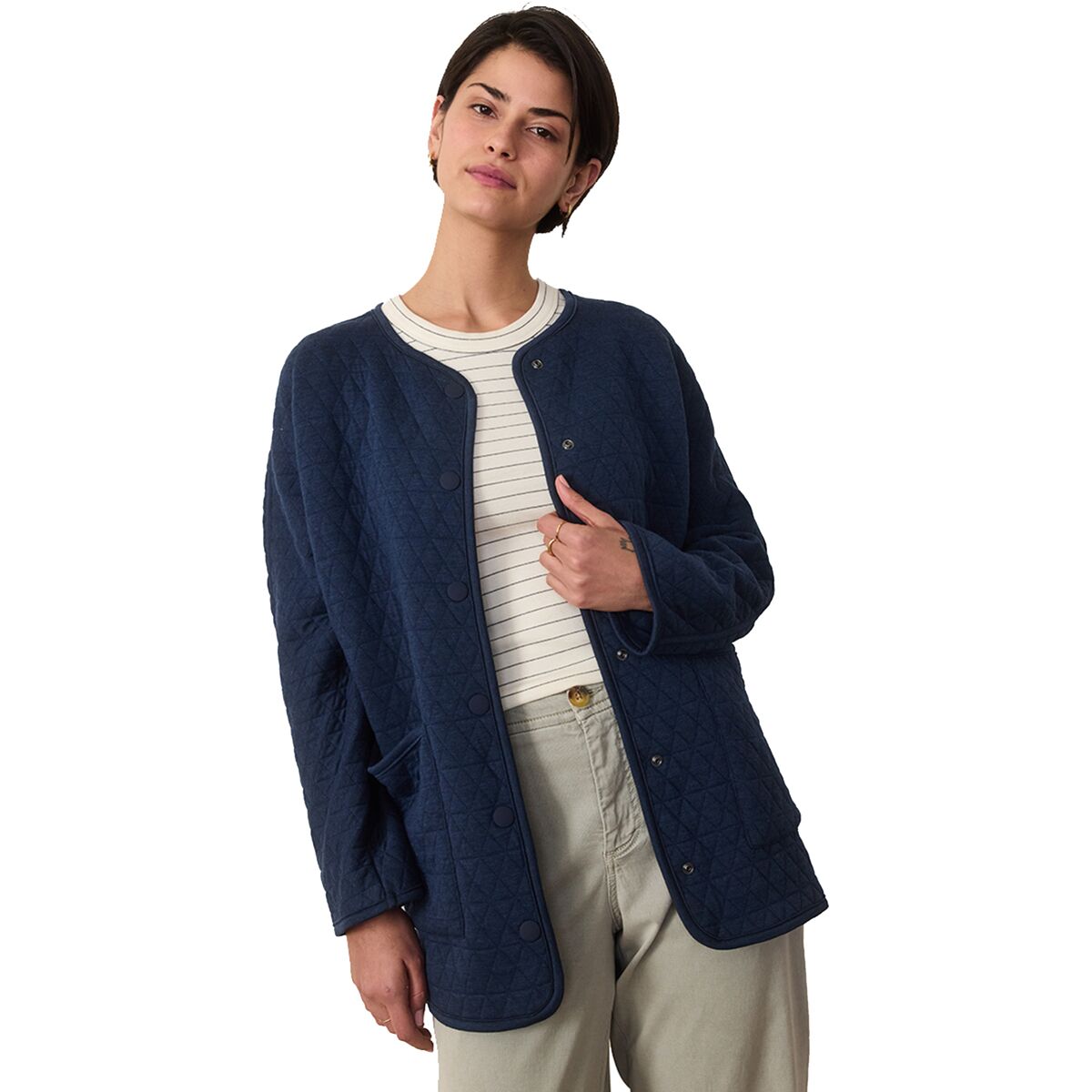 Image of Marine Layer Corbet Longline Jacket - Women's Indigo Heather, S