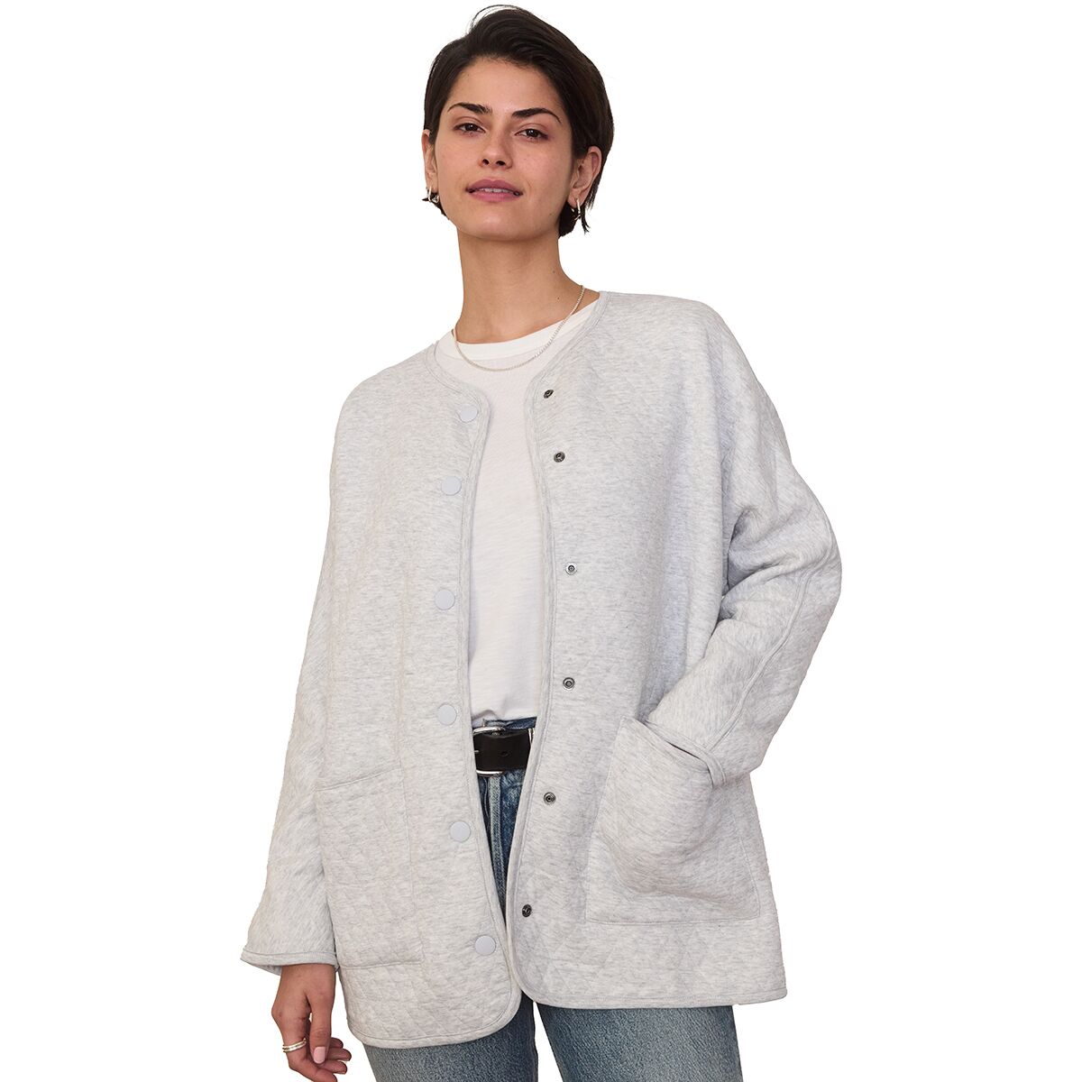 Image of Marine Layer Corbet Longline Jacket - Women's Light Grey Heather, S