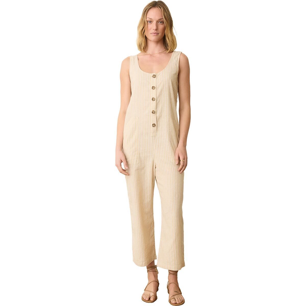 Image of Marine Layer Sydney Jumpsuit - Women's Natural Stripe, XL