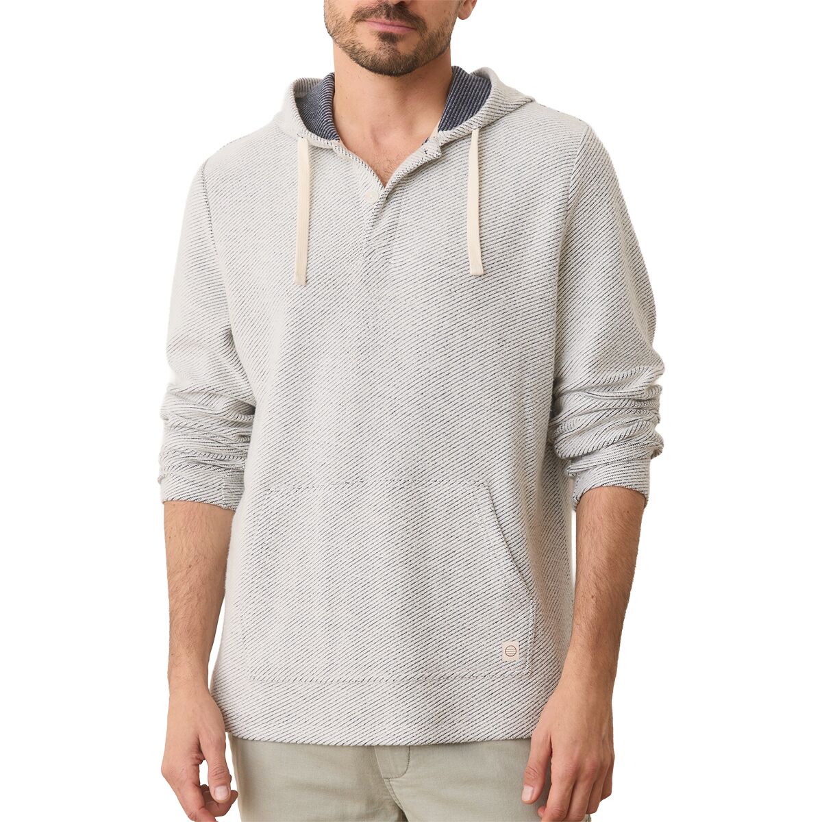 Image of Marine Layer Portola Beach Hoodie - Men's White/Navy, XXL