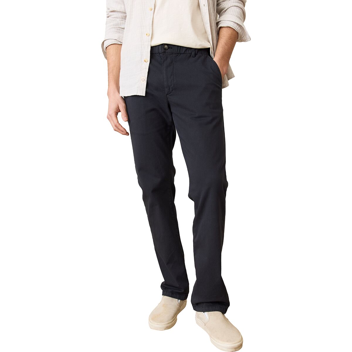 Image of Marine Layer Saturday Twill Slim Straight Chino Pant - Men's Washed Black, XL
