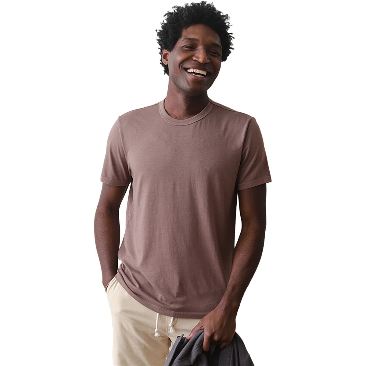 Image of Marine Layer Signature Sea Change Crew T-Shirt - Men's Coffee Quartz, XL
