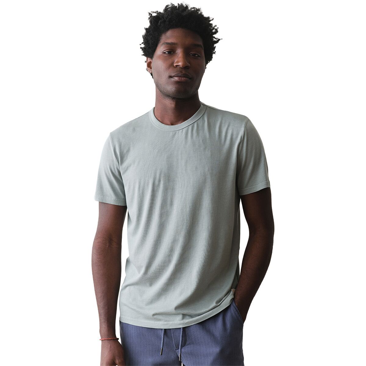 Image of Marine Layer Signature Sea Change Crew T-Shirt - Men's Iceberg Green, XXL