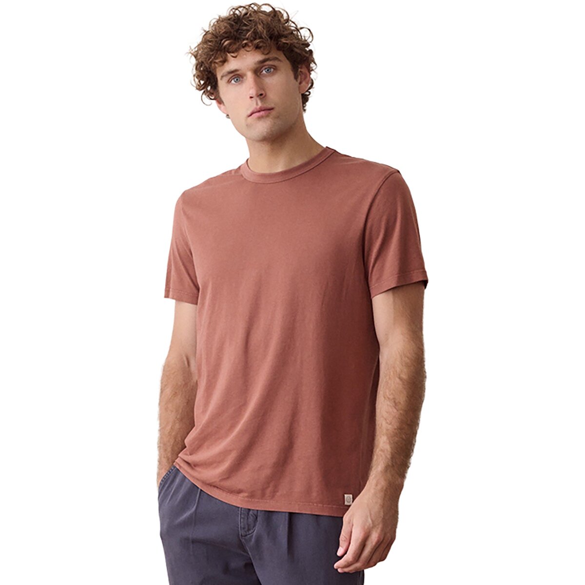 Image of Marine Layer Signature Sea Change Crew T-Shirt - Men's Tortoise Shell, XL