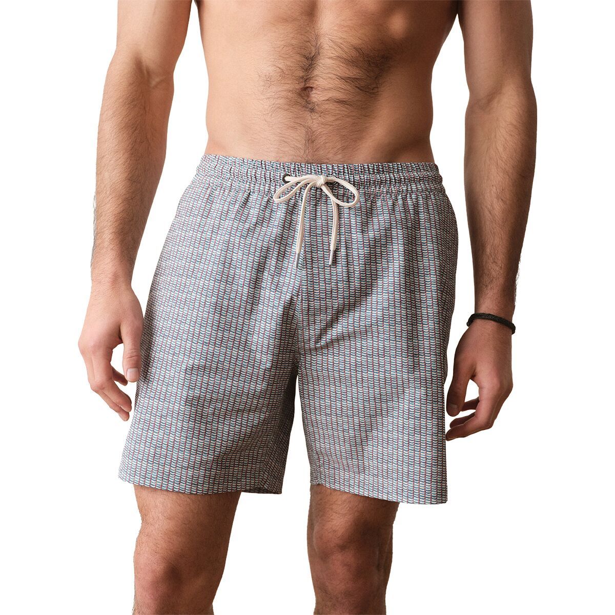 Image of Marine Layer Stretch 6in Swim Trunk - Men's Green Matchstick Print, XL