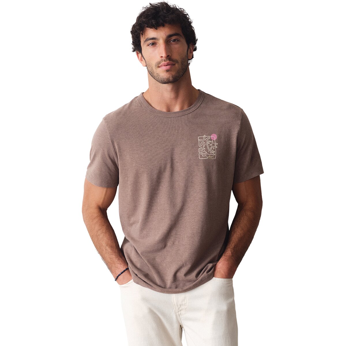 Image of Marine Layer Relaxed Hemp Graphic T-Shirt - Men's Coffee Quartz, L