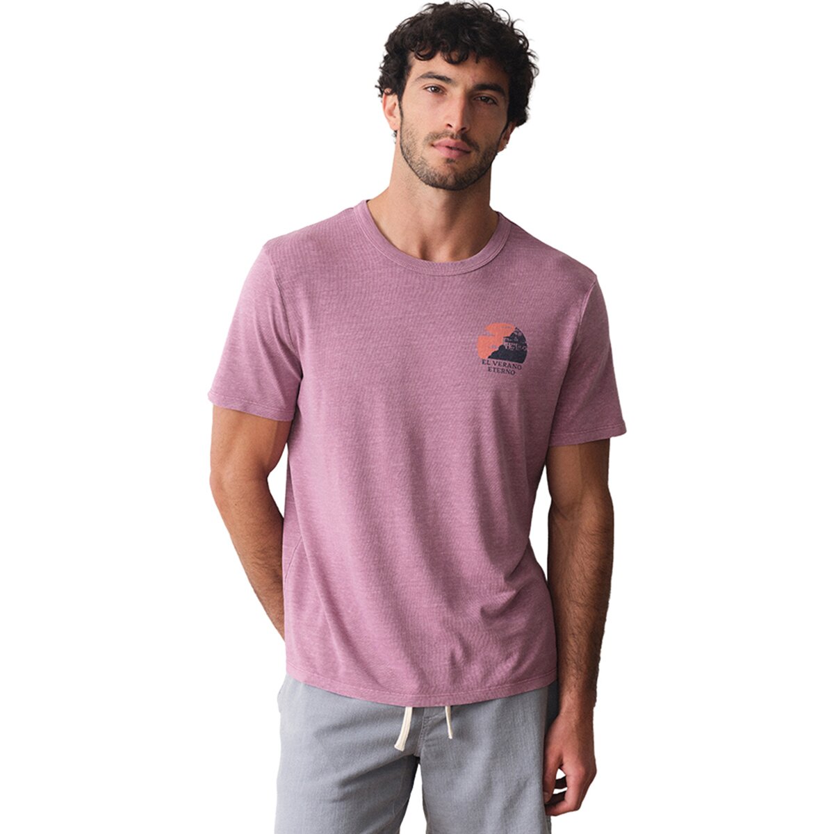Image of Marine Layer Relaxed Hemp Graphic T-Shirt - Men's Red Violet, L