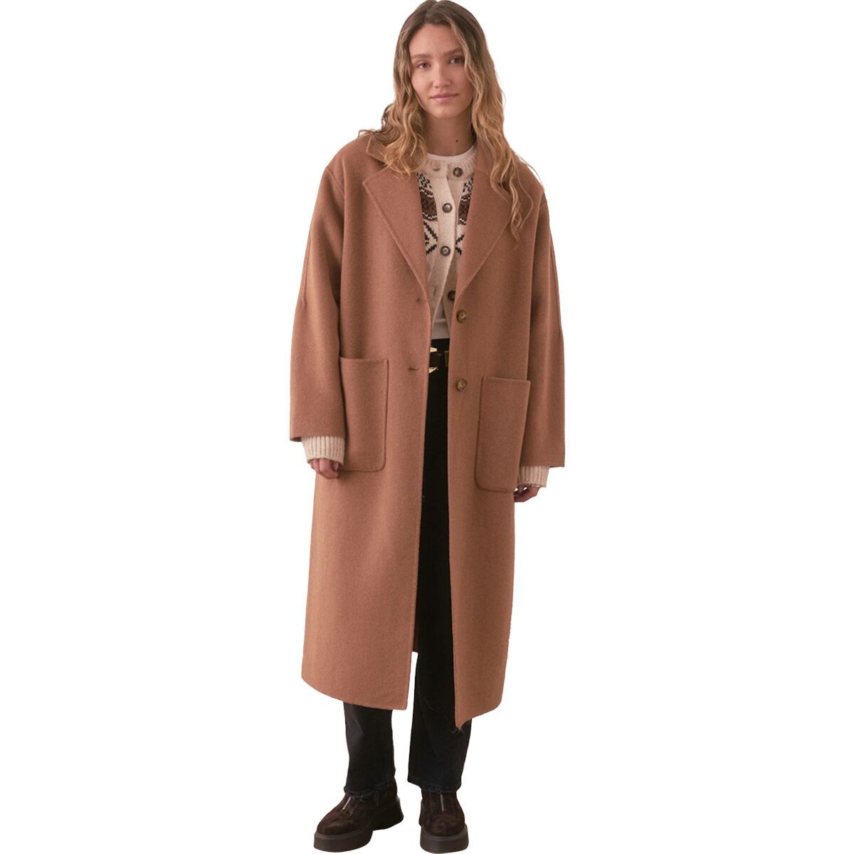 Image of Marine Layer Colette Longline Coat - Women's Camel, M