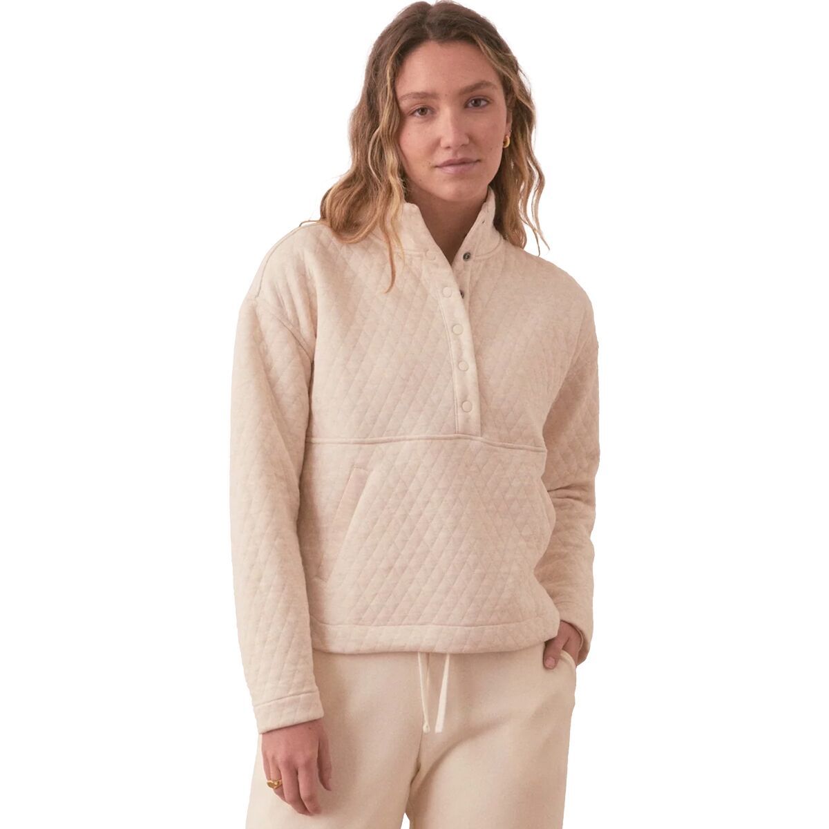 Image of Marine Layer Corbet Funnel Neck Pullover - Women's Oatmeal, L