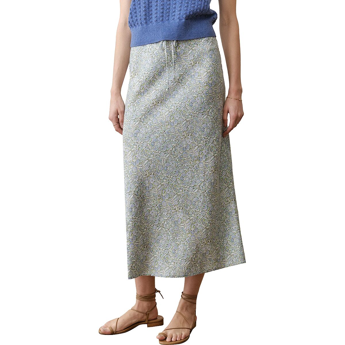 Image of Marine Layer Avery Hemp Midi Skirt - Women's Cool Floral, XS