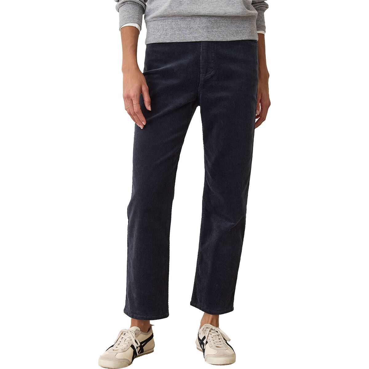 Image of Marine Layer Charlie Corduroy Straight Leg Pant - Women's Navy, 6
