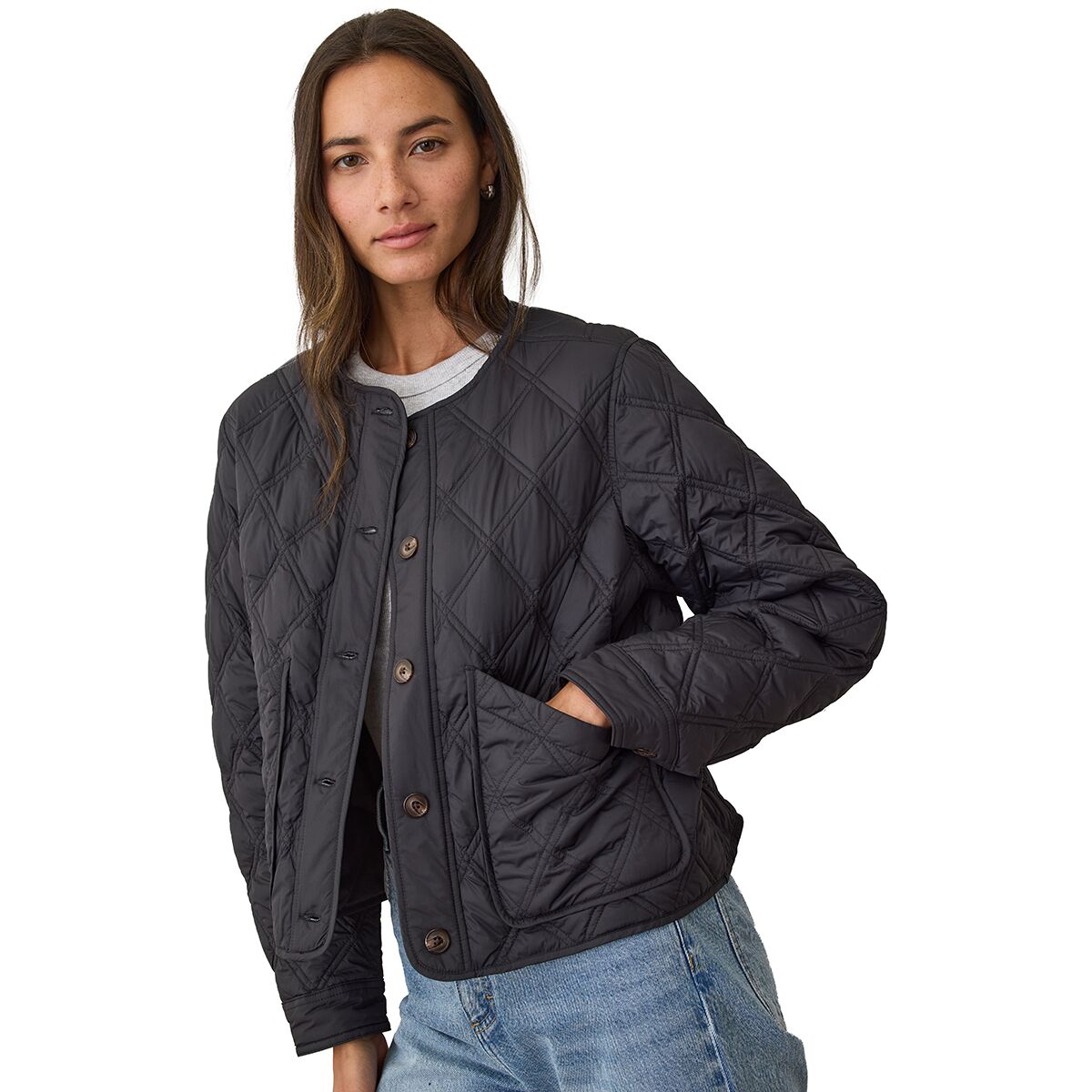 Image of Marine Layer Nylon Liner - Women's Black, M