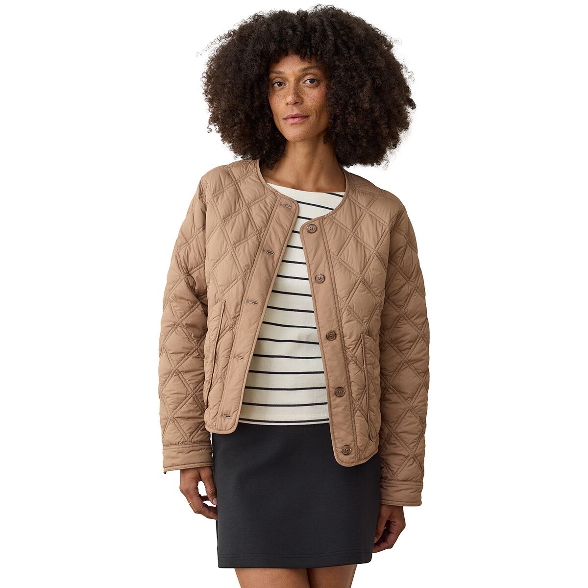 Image of Marine Layer Nylon Liner - Women's Caramel, M