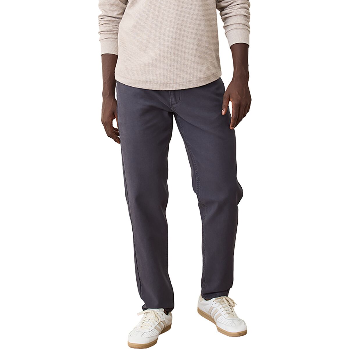 Image of Marine Layer 5 Pocket Stretch Terry Pant - Slim Straight - Men's Faded Navy, 36x32