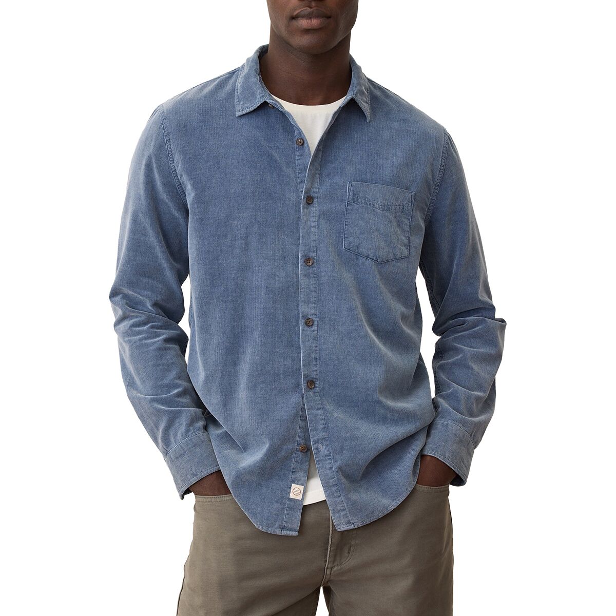 Image of Marine Layer Lightweight Corduroy Shirt - Men's Indigo, L