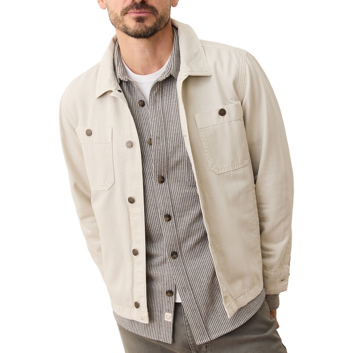 Image of Marine Layer Patrick Canvas Overshirt - Men's Natural, L