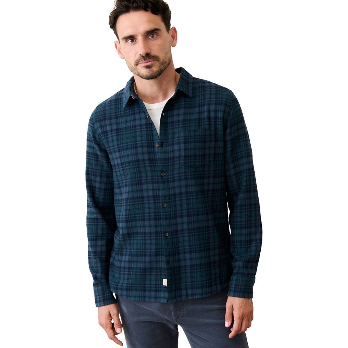 Image of Marine Layer Pacifica Stretch Shirt - Men's Green Multi Plaid, M