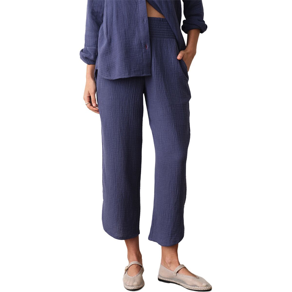 Image of Marine Layer Cali Double Cloth Pant - Women's Deep Cobalt, S