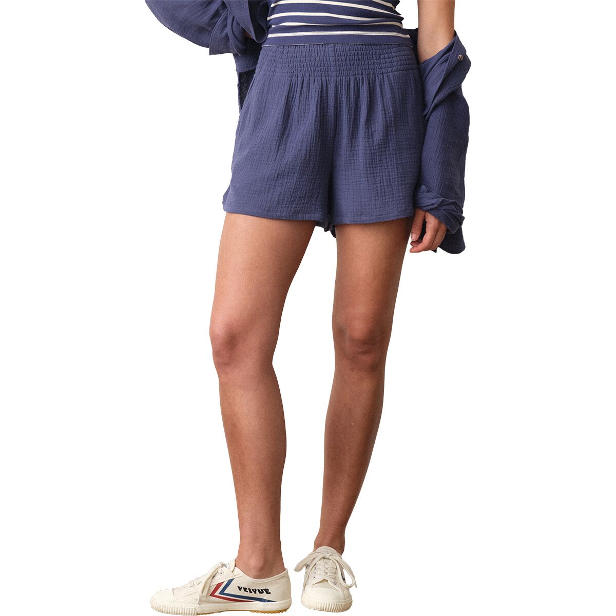 Image of Marine Layer Cali Double Cloth Short - Women's Deep Cobalt, L