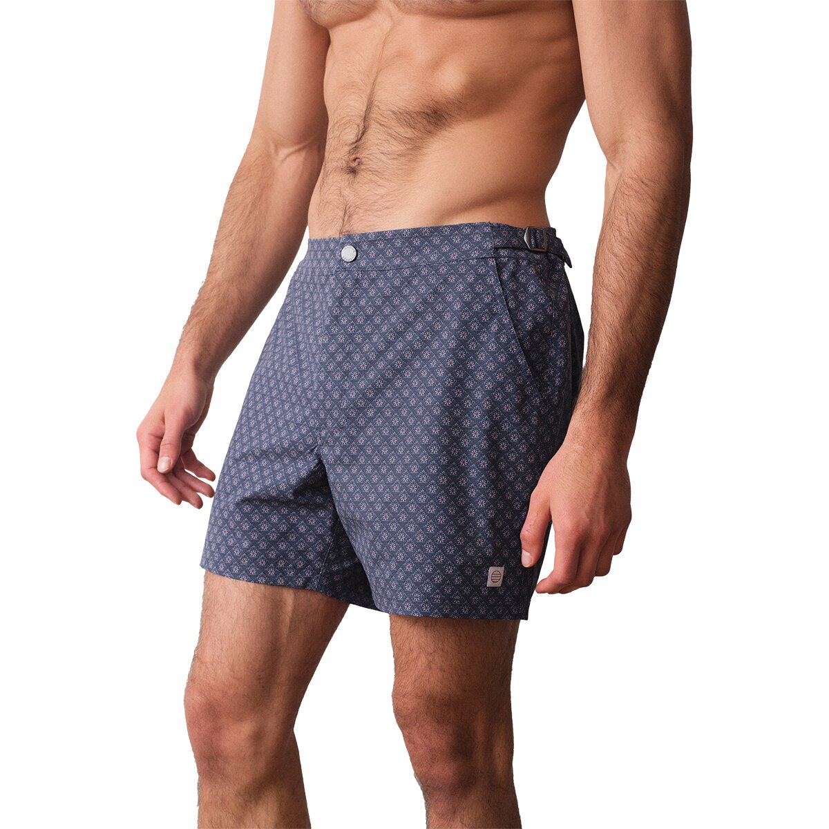 Marine Layer Marine Layer Tailored 5in Swim Trunk - Men's Mood Indigo Diamond Print, 30