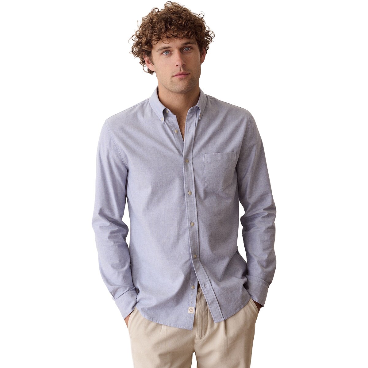 Image of Marine Layer California Oxford Long-Sleeve Shirt - Men's Blue, XXL