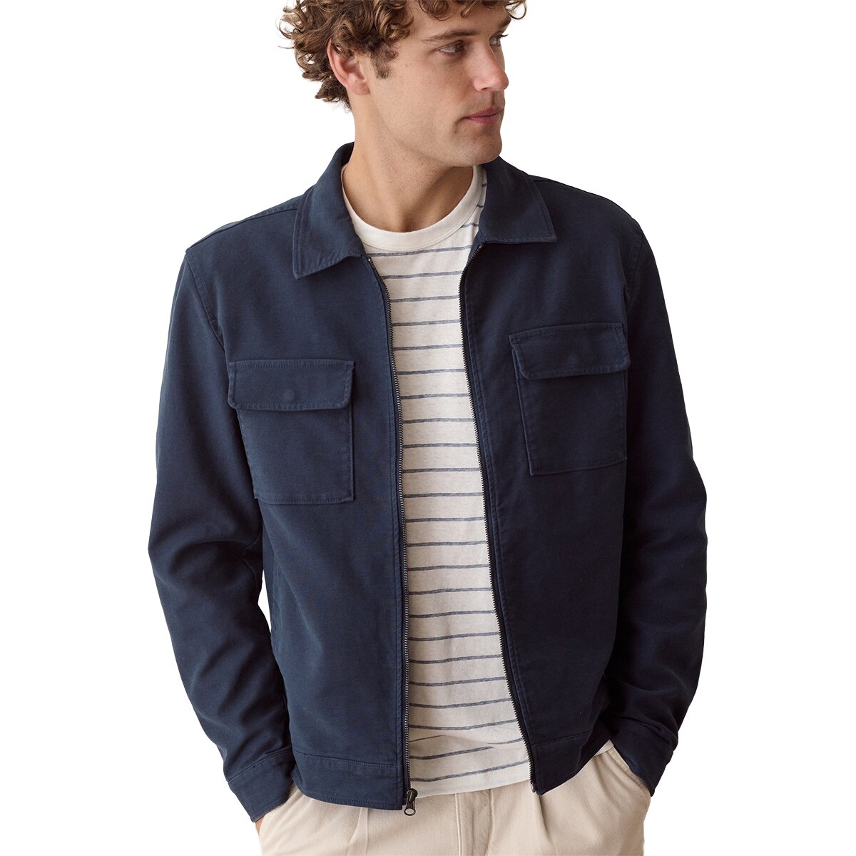 Image of Marine Layer Flex Terry Traveler Jacket - Men's Navy, XXL