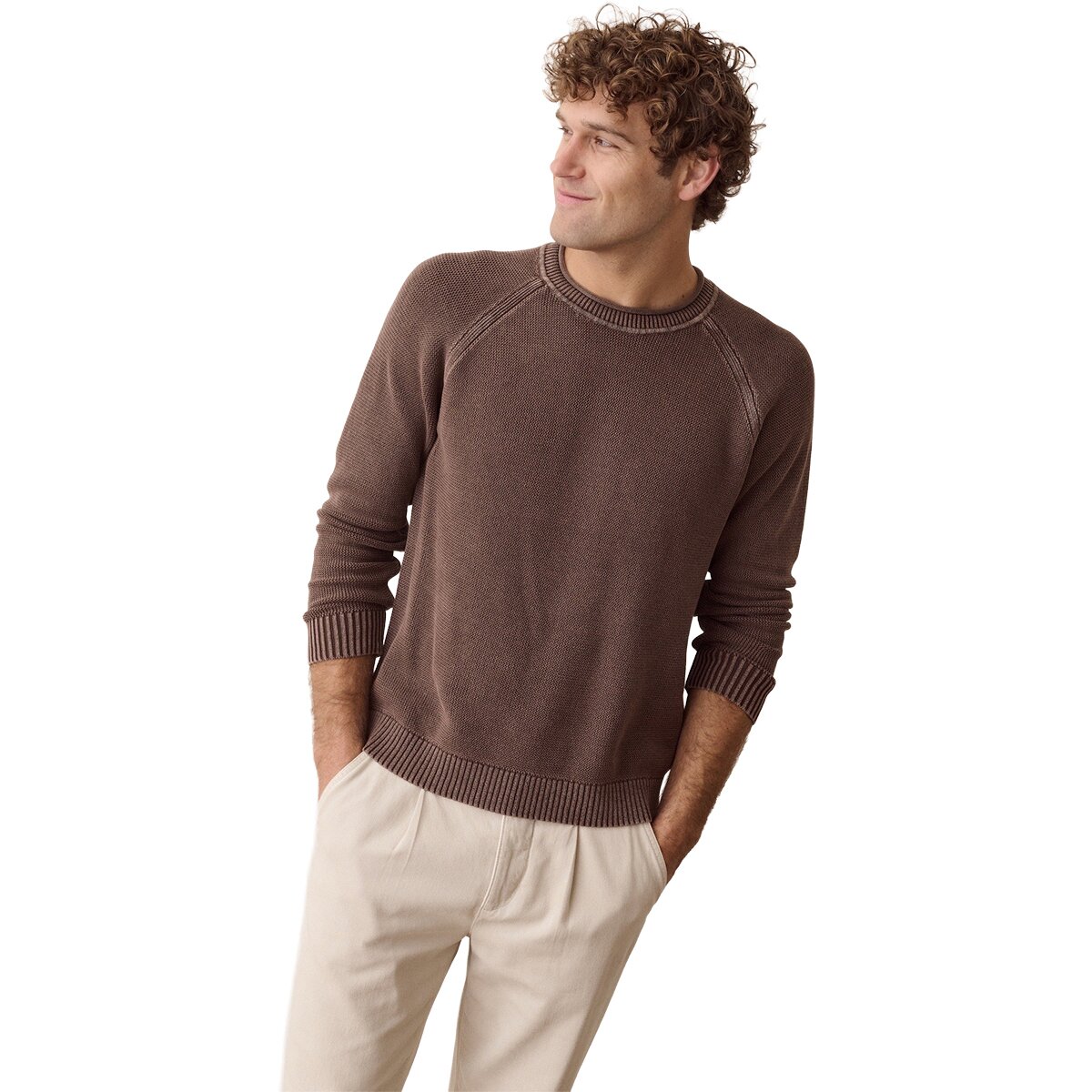 Image of Marine Layer Garment Dye Roll Neck Sweater - Men's Java, L