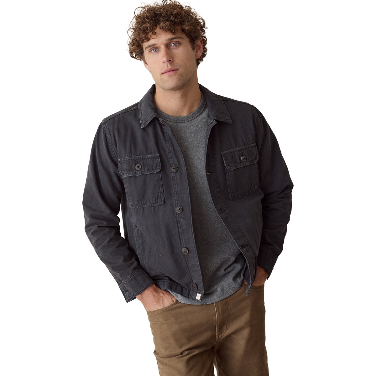 Image of Marine Layer Patrick Overshirt - Men's Faded Black, L