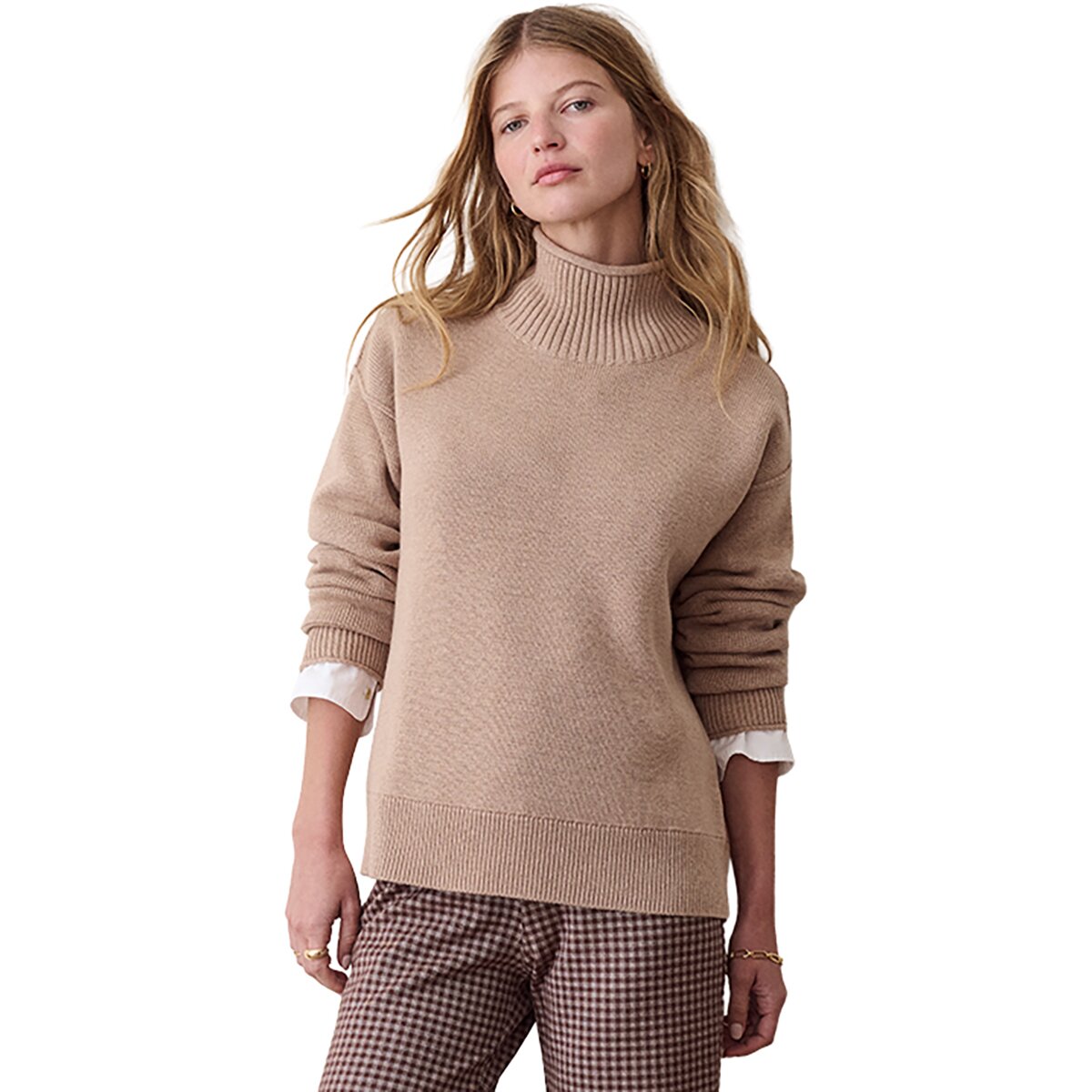 Image of Marine Layer Rugby Rollneck Sweater - Women's Oatmeal, L