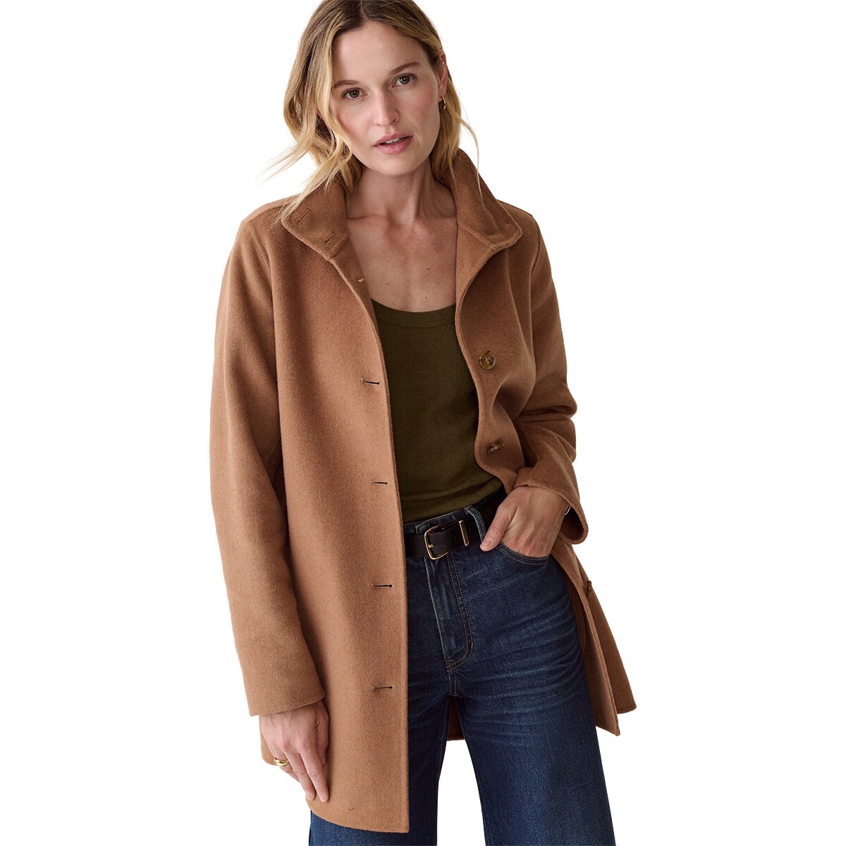 Marine Layer Stephanie Cocoon Wool Coat - Women's Camel, S