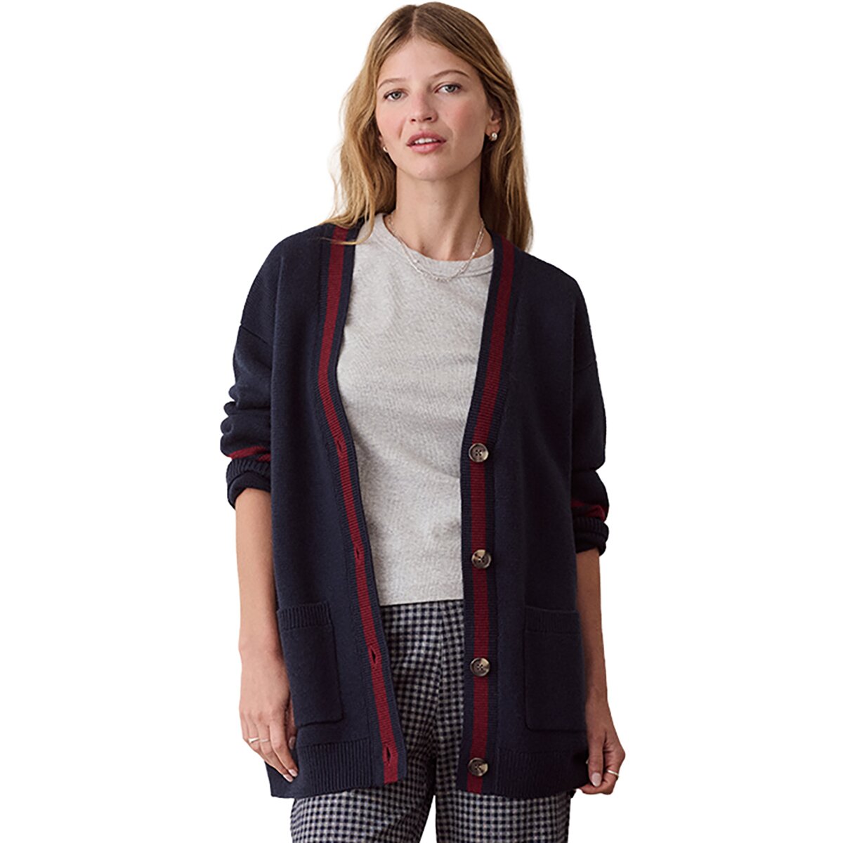 Image of Marine Layer Varsity Cardigan - Women's Navy, M