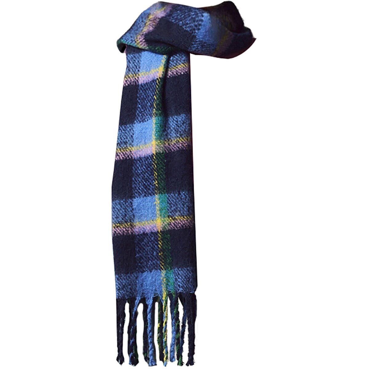 Marine Layer Brushed Scarf Navy Plaid, One Size