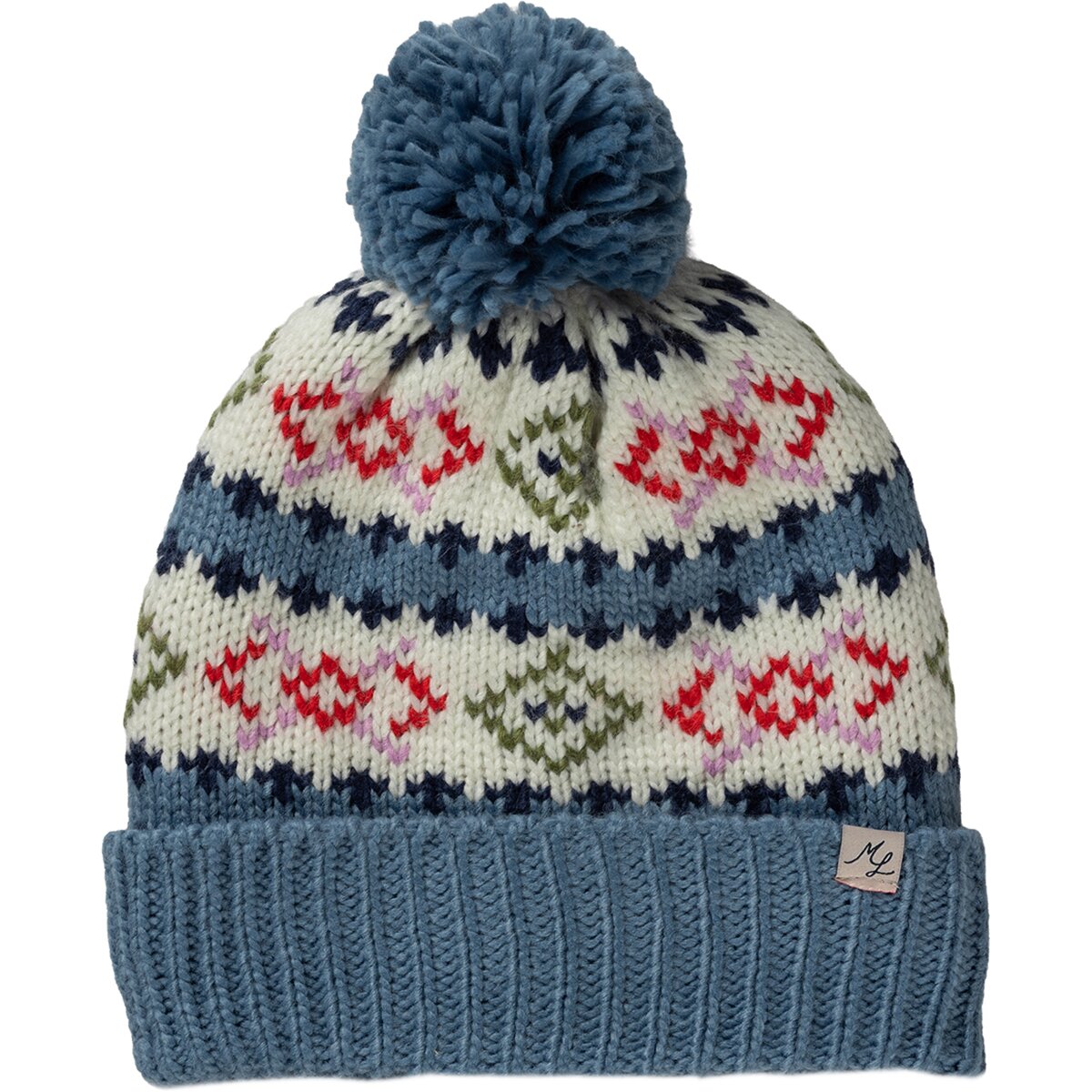 Marine Layer Fair Isle Pom Beanie Winter Sky, One Size