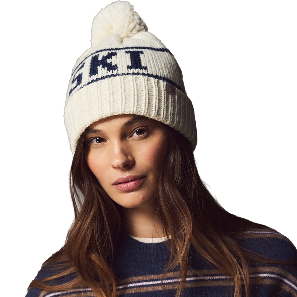 Marine Layer Ski Pom Beanie Cream, One Size