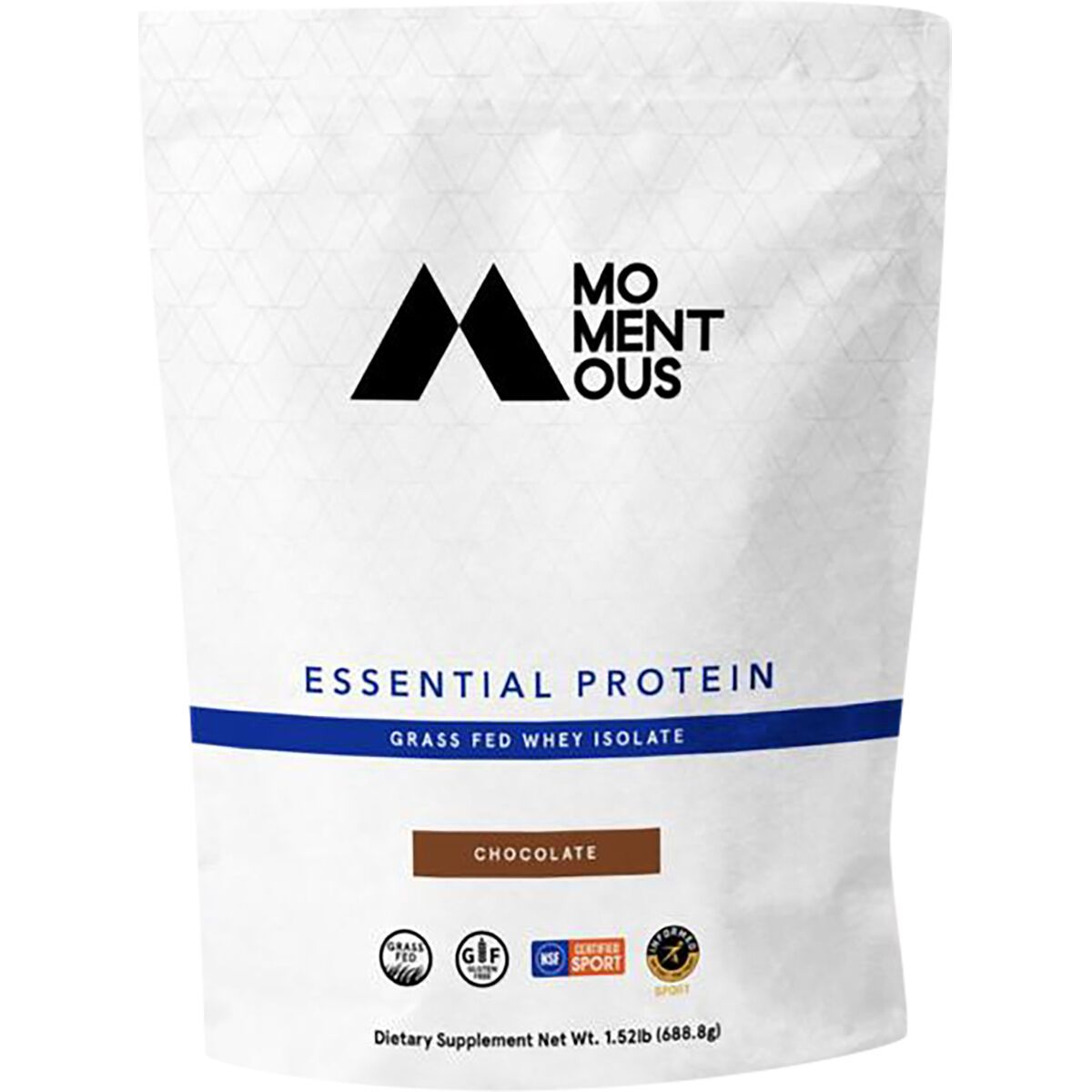 Image of Momentous Essential Grass-Fed Whey Protein Chocolate, 24 Serving Canister