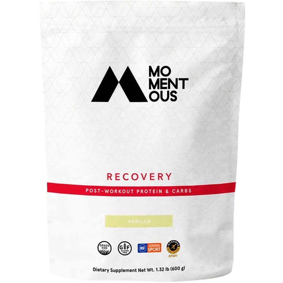 Image of Momentous Recovery Grass-Fed Whey Protein Vanilla, 16 Serving Bag