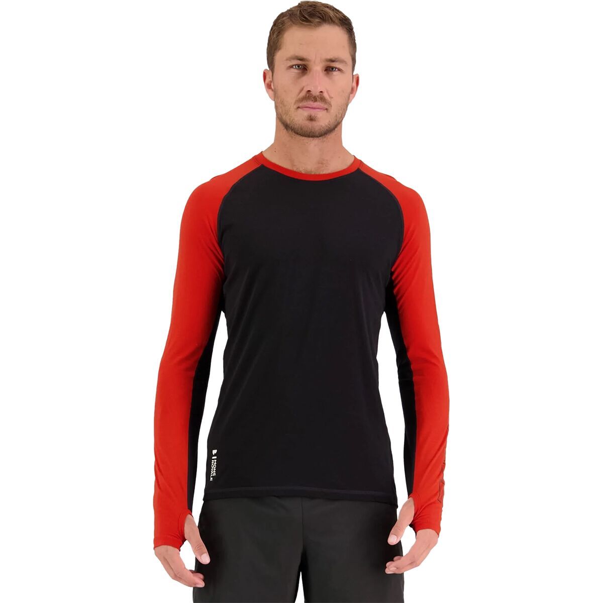Mons Royale Temple Tech Long-Sleeve Shirt - Men's Retro Red/Black, XXL