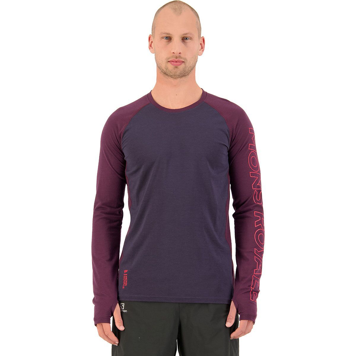 Mons Royale Temple Tech Long-Sleeve Shirt - Men's Wine/9 Iron, M
