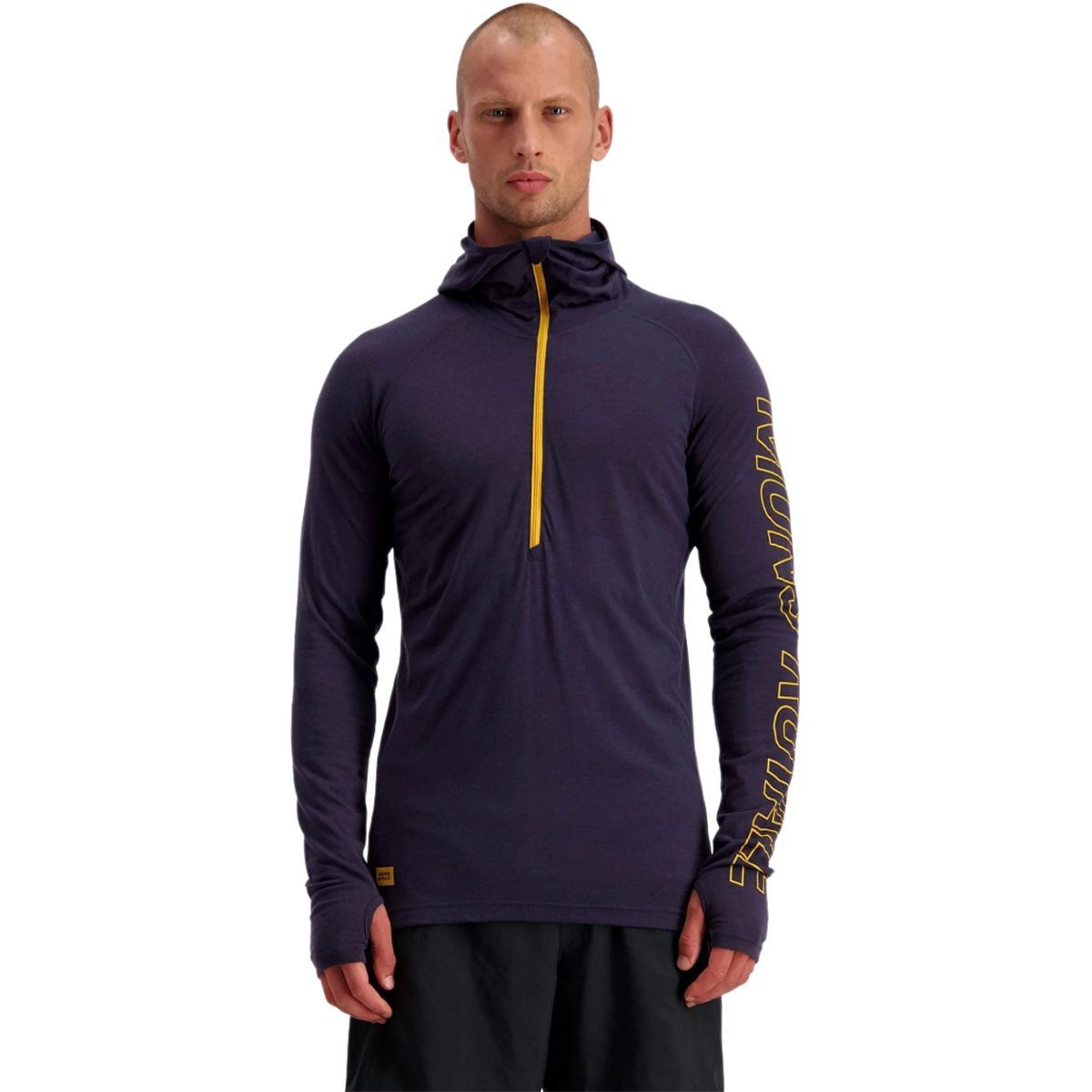 Mons Royale Temple Tech Hooded Zip Top - Men's 9 Iron, S