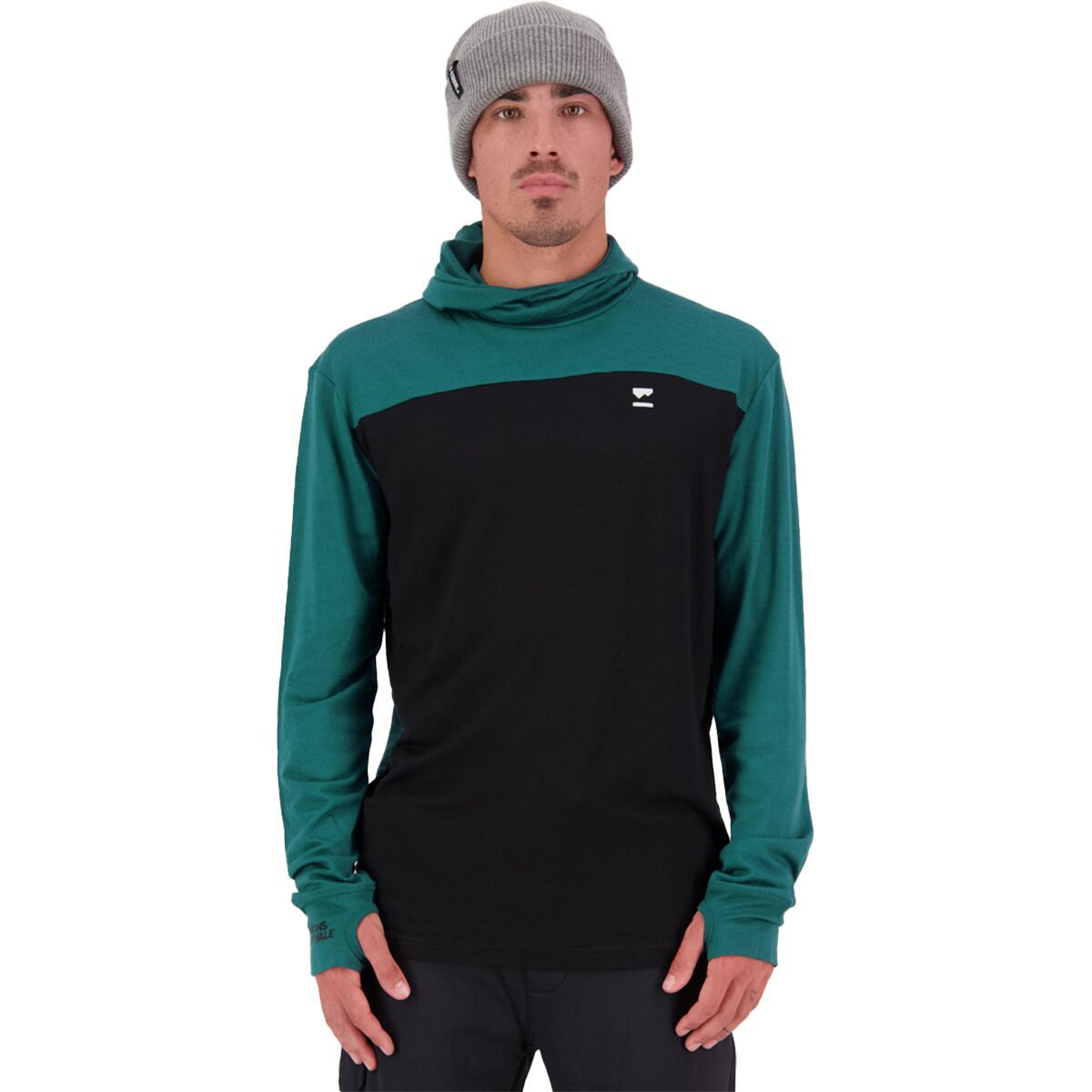 Mons Royale Yotei Powder Hoodie - Men's Evergreen/Black, XL