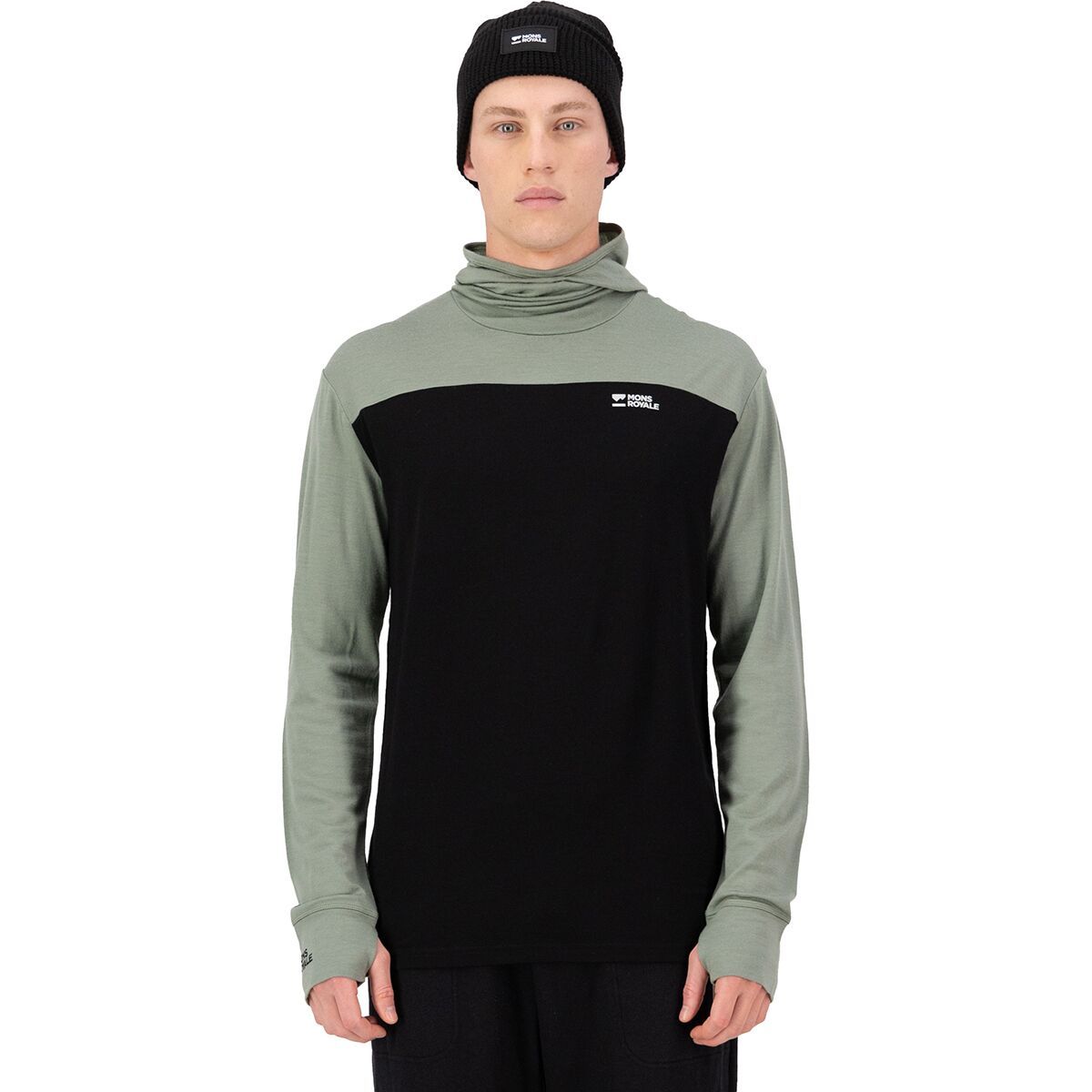 Image of Mons Royale Yotei Powder Hoodie - Men's Willow/Black, S