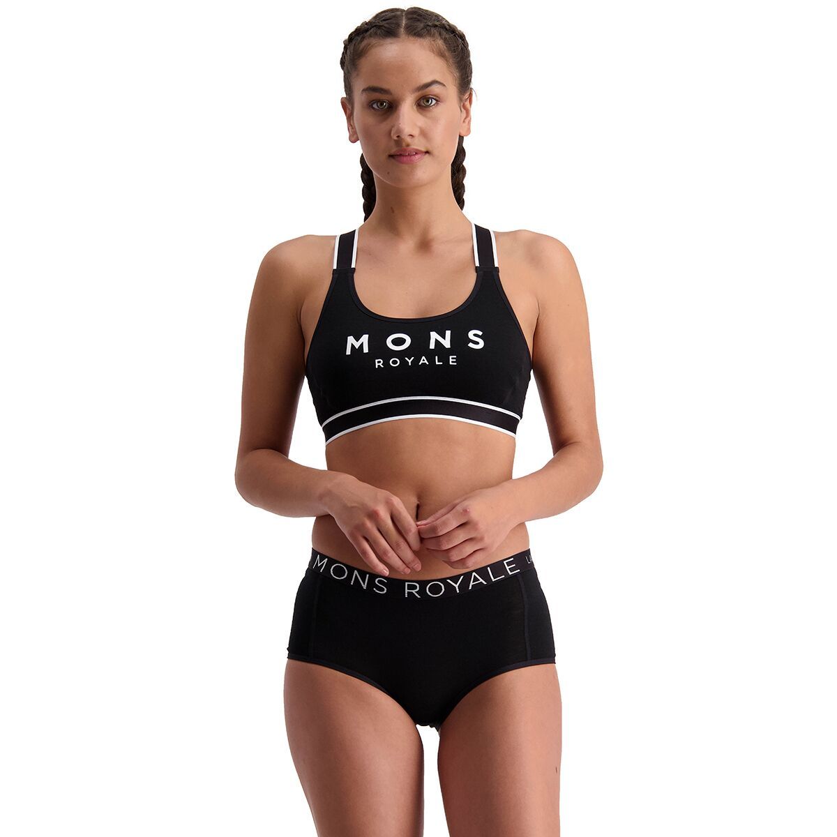 Image of Mons Royale Stella X-Back Sports Bra - Women's Black2, S