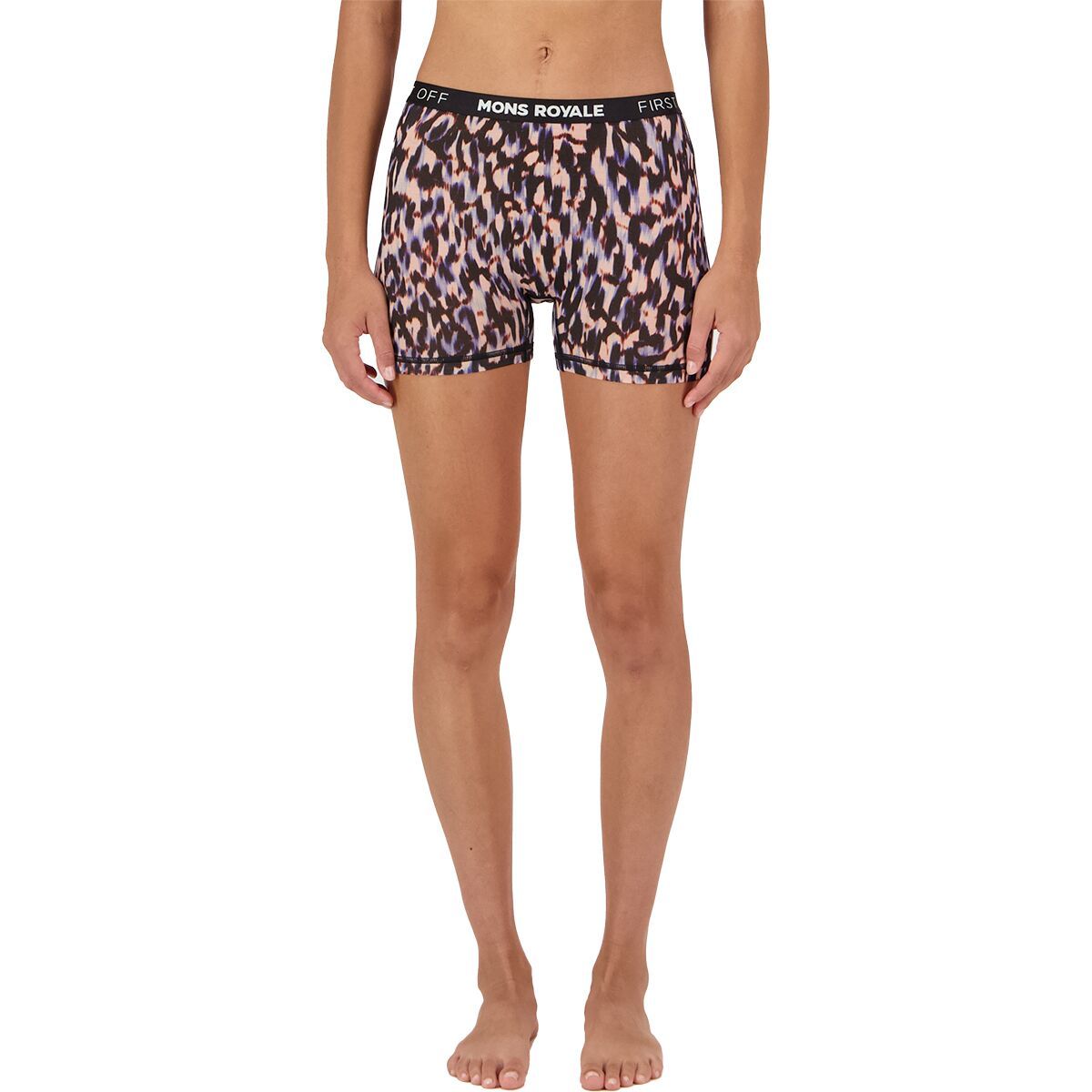 Image of Mons Royale Hannah Hot Pant Underwear - Women's Rock Leopard, L