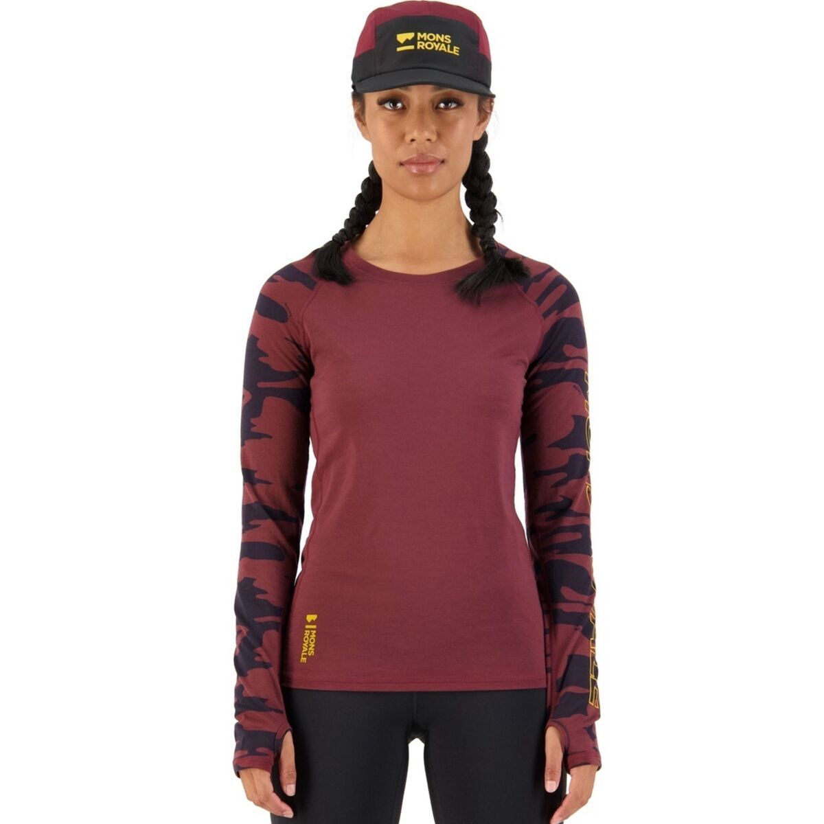 Mons Royale Bella Tech Long-Sleeve Top - Women's Chocolate Camo, S