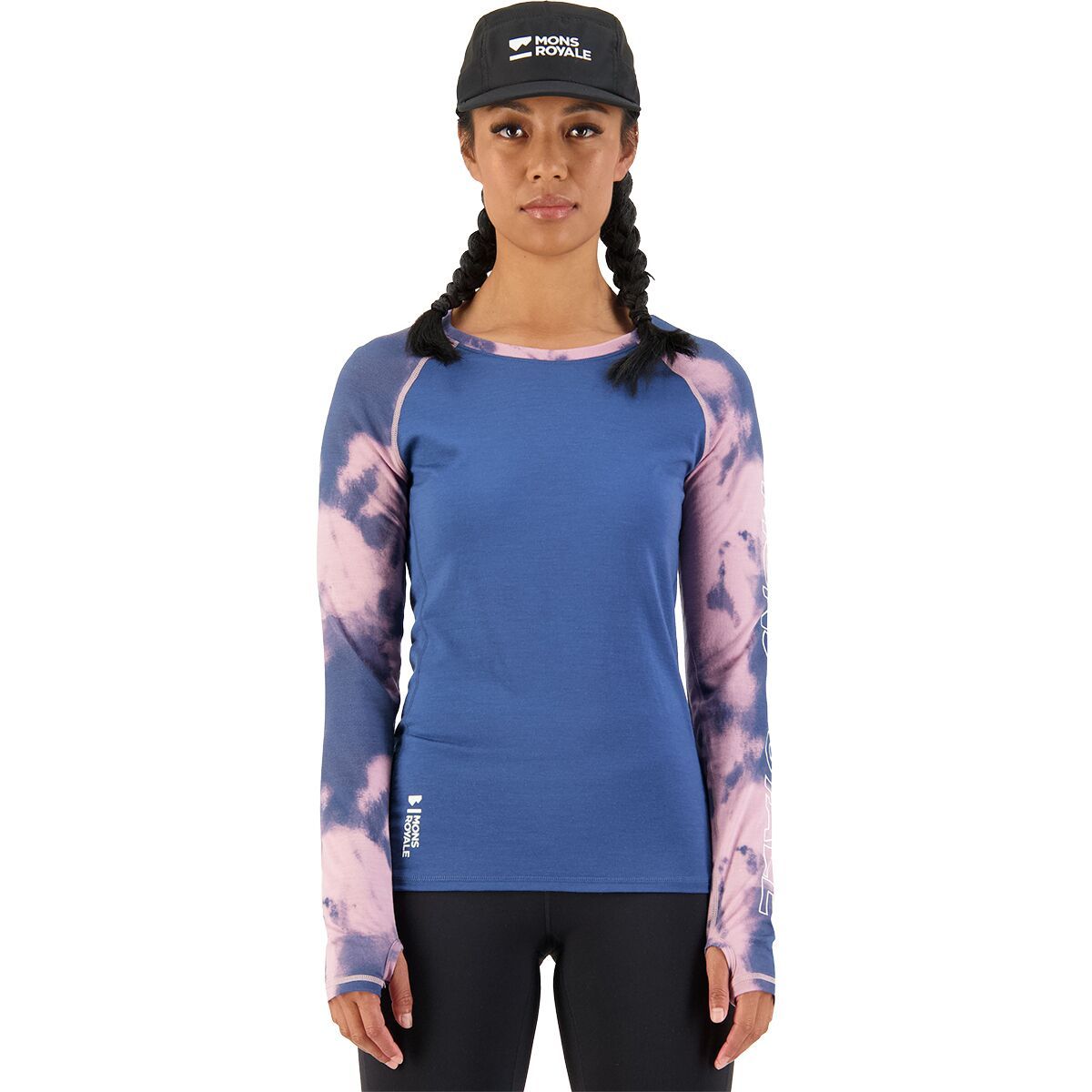 Mons Royale Bella Tech Long-Sleeve Top - Women's Denim Tie Dye, XS