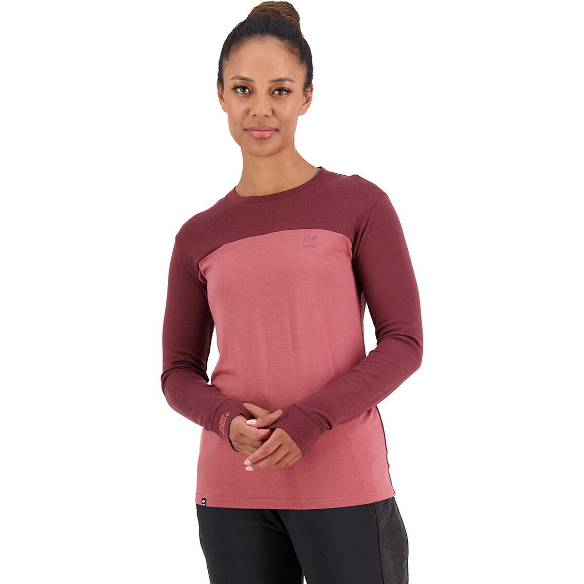 Mons Royale Yotei Boyfriend Tech Long-Sleeve Top - Women's Dark Chocolate/Terracotta, L